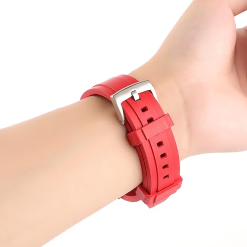 Shangshi Rubber Replacement Band Strap Watch Band For Casio MTG-B3000 MTG B3000 (black red)