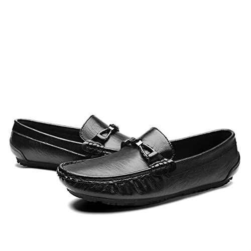 Mens Loafers Lightweight Simple Driving Loafers Leather Flexible Anti-Slip Comfortable Prom Wedding Slip-on3