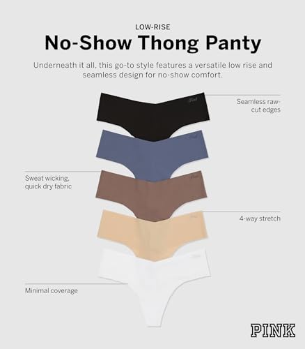 Victoria's Secret PINK Women's No Show Thong Underwear, Panties for Women, Multi Pack (XS-XXL)3