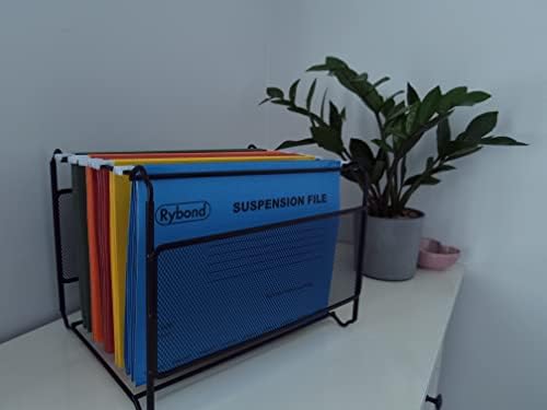 Rybond A4 Suspension File (20 Pack) Assorted Colours - Heavyweight with Tabs and Inserts - for A4 Filing cabinets - Reinforced Top and Bottom