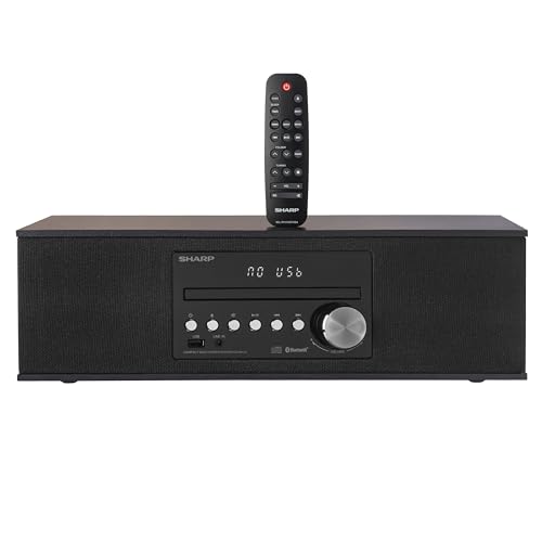 Sharp CD-BH10 Vintage Style Retro Look Micro Component Wireless Bluetooth Audio Streaming & Cd Player Wood Speaker System thumb #1