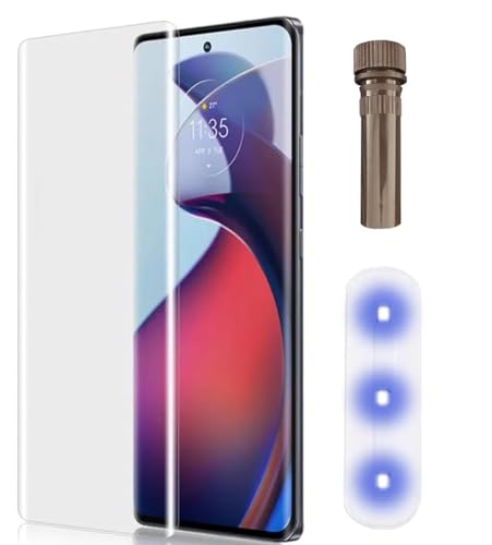 Image of MACLEN Ultra Premium HD Adavnced Glue UV Curved Tempered Glass for Moto Edge 40 Pro 5G | With HD clearity full curved edge protection and Installation Kit