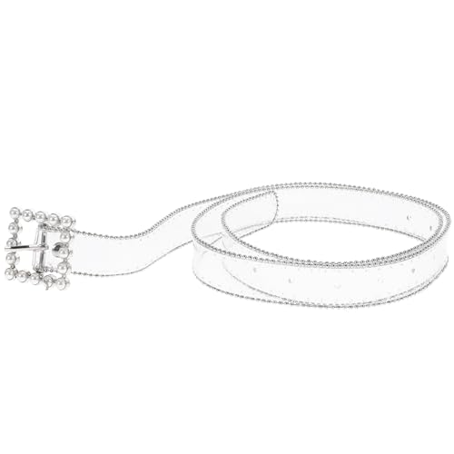 Fashionable Women's Belt Elastic Belt for Jeans Punk Style Rivet Square Buckle Vintage Leather