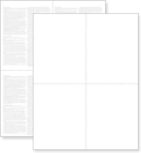 NextDayLabels - W-2 4-Up Employee Tax Forms, Instructions on Back" for 2025, for Laser/Inkjet Printer. Compatible with QuickBooks and Accounting Software ETC. (Box of 1000 Sheets)