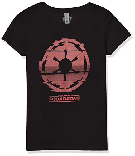 T-shirt Star Wars filles Squadrons Empire Glitch à manches courtes en coton noir style geek cosplay
