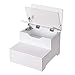 SONGMICS 2 Step Stool for Kids, Toddlers, Wooden Bed Steps with Storage for Toys or Supplies, Dual Height, for Bathroom, Kitchen, White, ULKF07IV