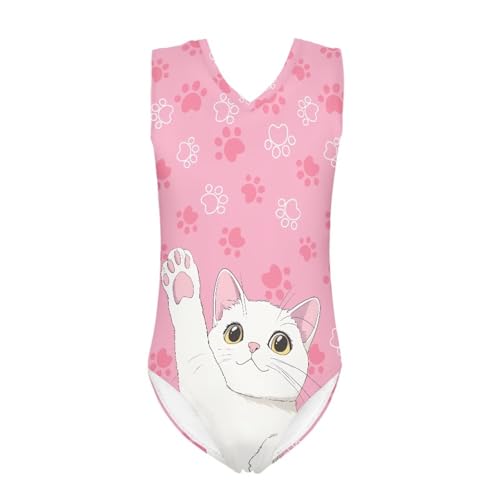 Image of Cartoon Pattern Kids Girls Bathing Suits One Piece Swimsuit Soft & Quick Dry, 5-14Years