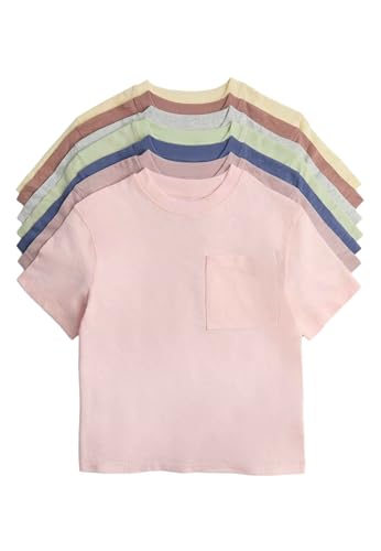 Lot de 7 T-Shirts Enfant en Coton Doux et Respirant pour l'École