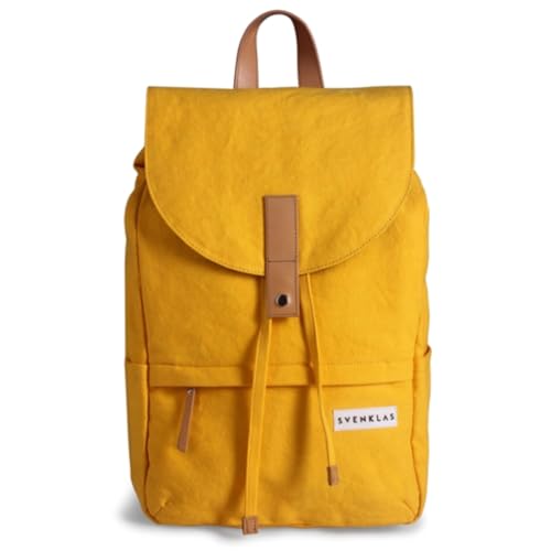 Image of Svenklas Hagen Backpack - 20 L Organic Cotton Italian Leather 16 inch Inch Laptop Bag For Men and Women