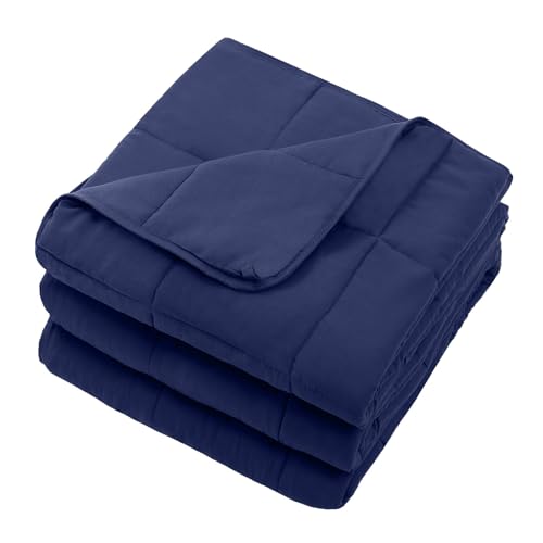 Navy Blue Weighted Blanket for Adults 25lbs, 88"x104", Cal King Cooling Heavy Throw Blanket for 220-280lbs, Microfiber Soft Thick Big Blankets Weighted Comforter Gift for Sleeping