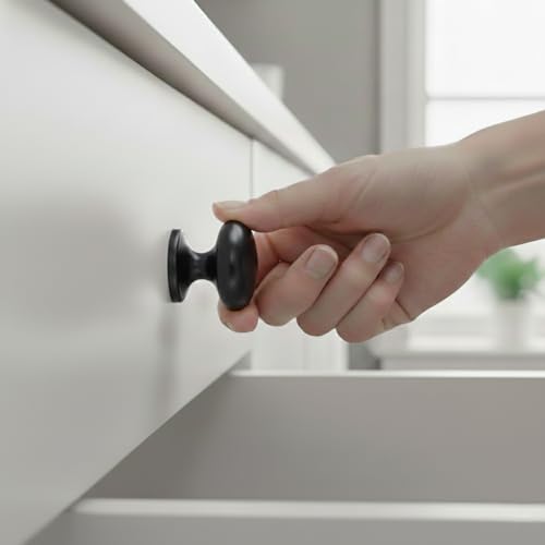Image of trust4care 2-Pack Matte Black Wide Base Bifold Closet Cabinet Knobs Pulls