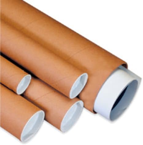 Box USA Mailing Tubes, 3" W x 20" H, 24-Pack - Round Corrugated Tubes for Mailing and Storage of Blueprints, Artwork, Crafts, Posters, Long Art Holder