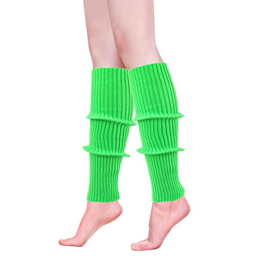 Image of ONUPGO Leg Warmers for Women 80s Party Accessories 80s Neon Knit Ribbed Leg Warmers Girls Junior Winter Leg Warmers Socks