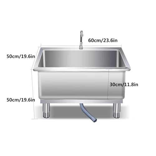 Hundebadewanne Edelstahl Tierbad Hunde Katzen Haustiere Badewanne Hundewaschstation für kleine und mittelgroße Hunde(60cm/23.6in)