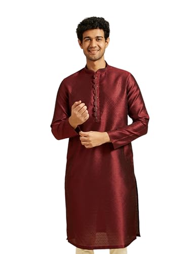 Image of DIWAS BY MANYAVAR Men's Art Silk Self Design Kurta (1pc)