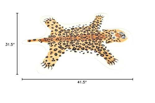Leopard Print Area Rug, Faux Cowhide Skin Animal Printed, Artificial Carpet, Mat, Faux Carpet (A) / 31.5x41.3in, for Decorating Living Room