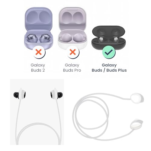The Lord of the Tools 2pcs Wireless Earphone Silicone Anti-lost Strap Compatible with Galaxy Buds/Buds Plus Headphone Straps Earphone Anti-Lost Strap Hanging Neck Rope Black&White - Image 4