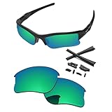 PapaViva 偏光 交換レンズとゴムキット For Oakley Flak Jacket XLJ グリーン