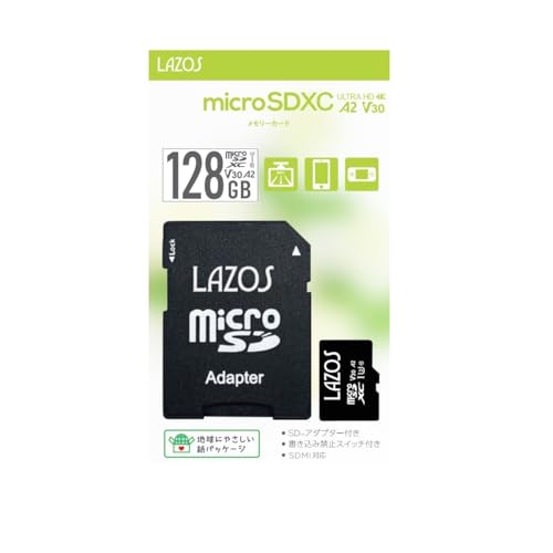 Lazos(\X) [J[h microSDXCJ[h V30 A2 V[Y 128GB