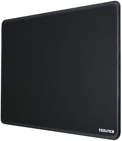 Sounce Mouse Pad Speed Type Mouse Pad with Antifray Stitched Embroidery Edges, Non-Slip Rubber Base Mousepad for Laptop PC (260mm x 210mm x 2mm) (Black)
