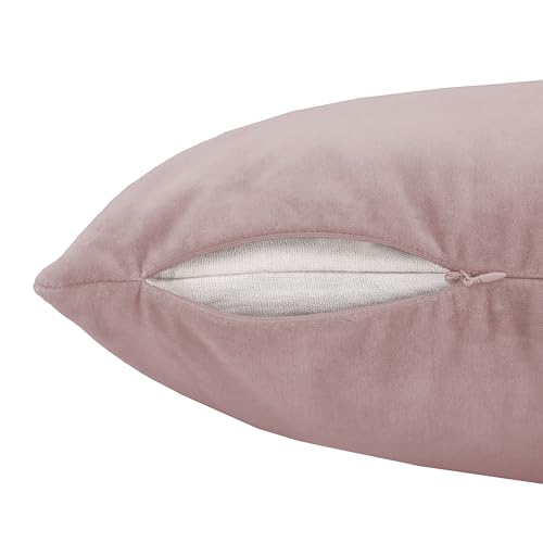 Image of R home Velvet Cushion Cover | Pack of 2 | for Sofa, Bed, Car, Living Room & Chair | Decorative Throw Reversible Cushion Covers (2, Peach, 18 X 18 INCH)