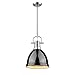 Golden Lighting 3604-S PW-BK Duncan Pendant, Pewter with Black Shade