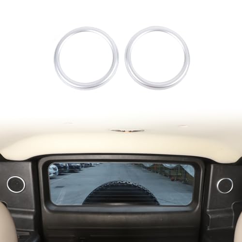 Qiosreui Trunk Speaker Cover Trim Ring for Hummer H2 2003-2007 Accessories Rear Trunk Audio Speaker Grill Mesh Ceiling Speaker Cover Mesh Subwoofer Grill Horn Guard Protector Aluminium Alloy (Silver)