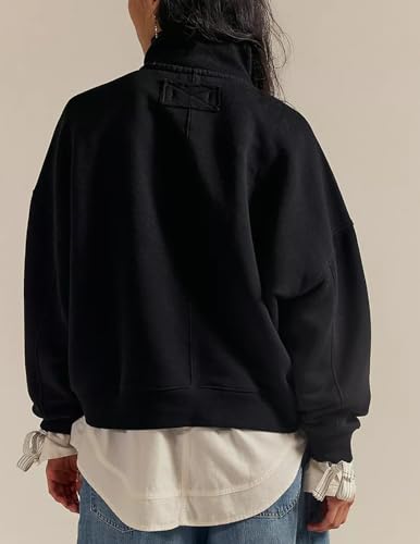 Oversized Sweatshirt for Women Henley Neck Pullover Tops - image 7