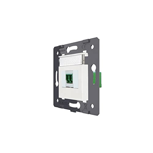Livolo Módulo de fibra óptica Keystone LC-D Duplex OS2 Cable APC empotrable enchufe de fibra óptica hembra (módulo de conexión de fibra óptica LC-D OS2 APC VL-80400+ZC-11, color blanco)