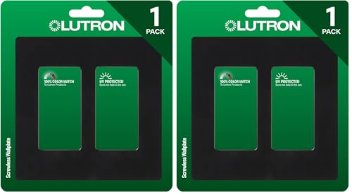 Image of Lutron Claro 2 Gang Decorator /Rocker Wallplate, Gloss, Black (2-Pack) | CW-2-BL