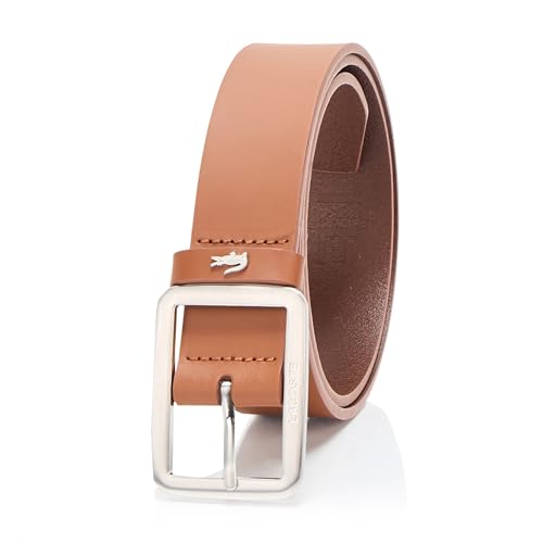 Lacoste Men's Casual 1.4" Belt, Eclipse Blue/Mother of Pearl/Amarena Cherry, 35