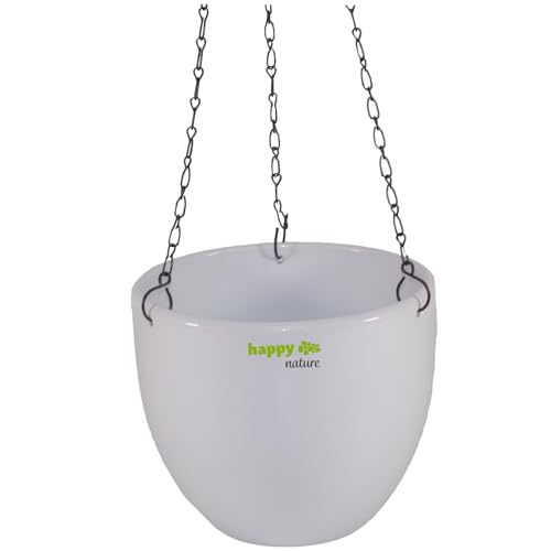 happy nature Keramik Hydro Blumenampel Venus 13/12 Weiss Ø 17.5 cm H 15 cm