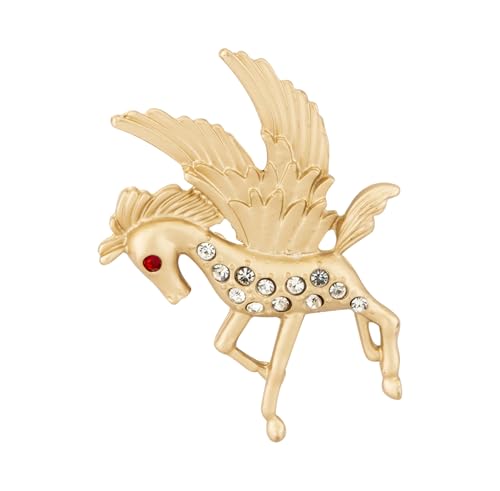 Broche de unicornio dorado con cristales brillantes para lucir un accesorio de solapa elegante