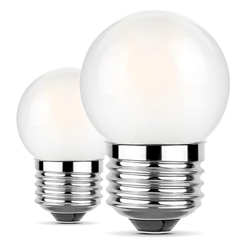 KOHEOPT G40 1.5W Led Bulb (2 Pack) Soft Warm White 2700K Equivalent 15 Watt Light Bulbs Standard E26 Base CRI85+ Non-Dimmable for Home Lighting Decorative 150-Lumen