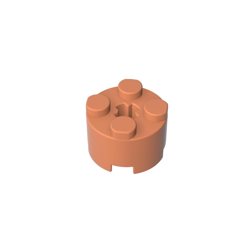 Gobricks 6143 Round Brick Brick Round 2x2 with Axle Hole 50 Pieces GDS-607 Compatible with Lego Building Blocks Color:Nougat — image 1