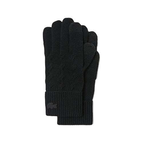 ラコステ（LACOSTE） ケーブル柄ブレンドウールニットグローブ【ブラック/FREE】
