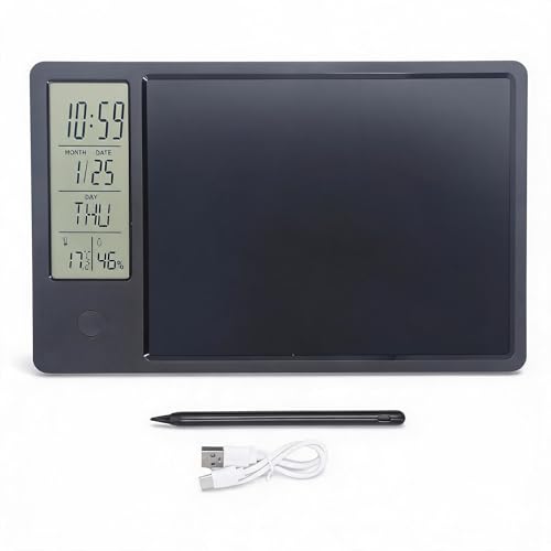 Planificador Digital Electrónico Calendario de Tableta con Pantalla de Hora, Día, Temperatura y Humedad, Calendario Electrónico Multifuncional para Oficina, Estudiante, Trabajo