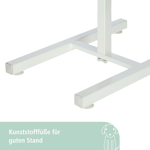 Kerbl Pet Futterbar, Hundenapf, weiß, 54x27x43cm, 2x1800ml, Stahlgestell, Hunde, 2X Edelstahlnapf, stufenlos höhenverstellbar, erhöhter Futternapf