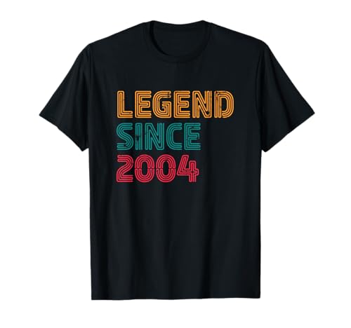 Legend Since 2004 18 Years Old Retro Born 2004 18th Birthday T-Shirt
