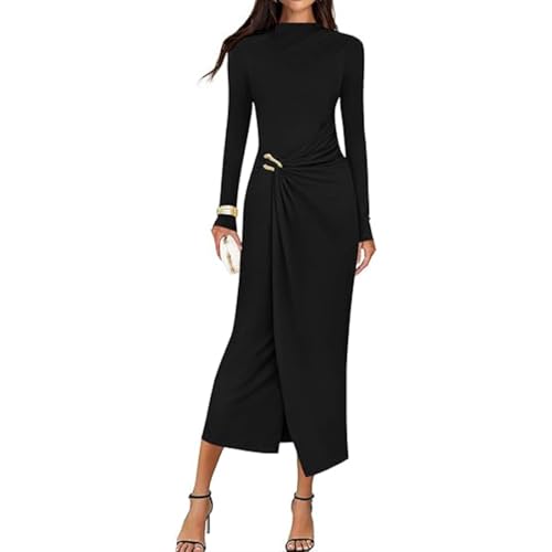 Gkaopi Damen Abendkleider Sexy Langärm Ballkleid Elegant Bodycon Partykleid Lang Businesskleider Formelles Kleid Slim Bleistiftkleid Hochzeit...