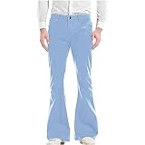 Men's Relaxed Vintage 60s 70s Bell Bottom Stretch Fit Classic Comfort Flared Retro Leg Disco Jeans...