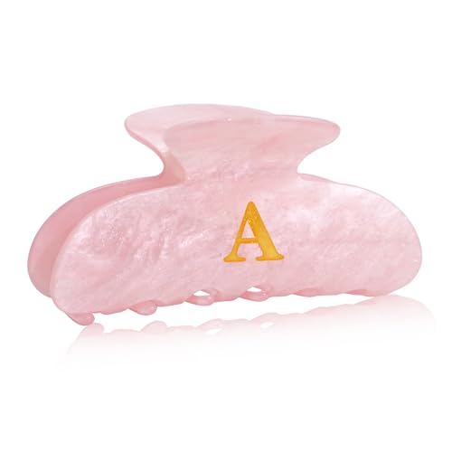 Image of Christmas Stocking Stuffers for Women - Pink Cute Hair Claw Clips for Teenage Girls Gifts, Stocking Stuffers for Women Teens Daughter Sister Granddaughter, Christmas Birthday Gifts - Letter A
