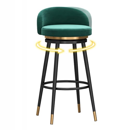 Taburetes de bar giratorios tapizados de terciopelo con patas de metal para cocina, comedor, pub