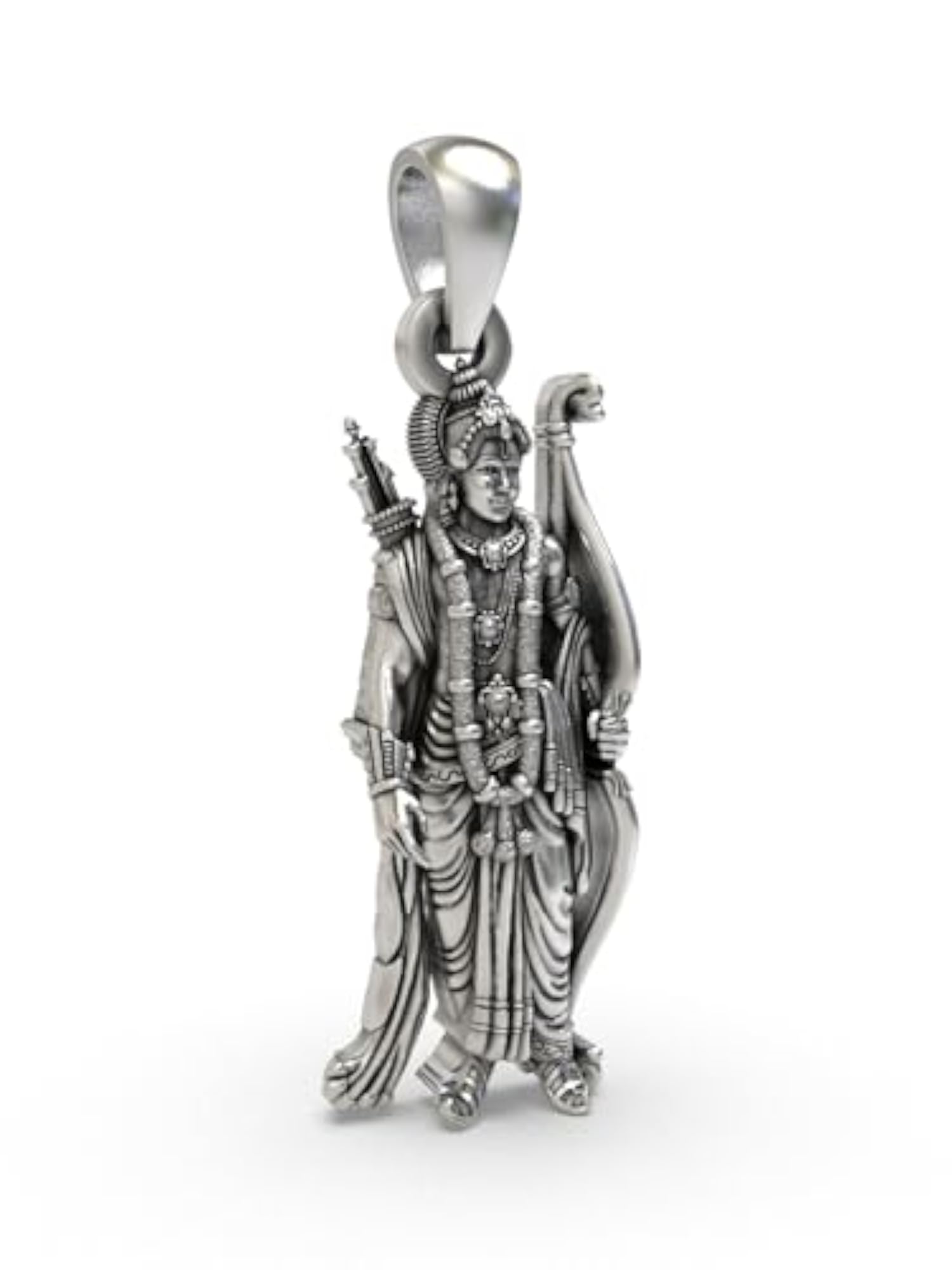 925 Sterling Silver Standing Lord Rama Pendant, Spiritual