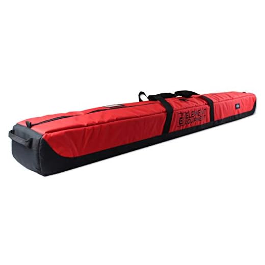 Element Equipment Deluxe Padded Ski Bag Single - Premium High End Travel Bag Red 190