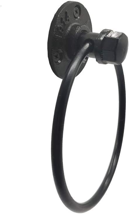 Miniatura 3 de LIKE99 - Toallero retro, anillo de toalla industrial retro para baño, tubo rústico, para colgar en la pared para baño