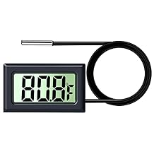 Digital Refrigerator Thermometer LCD Display Thermostat Oven Thermometer Freezer Electronic Temperature Hygrometer with Probe for Vehicle Fish Tank Aquarium Incubators Brooders Climb PetFahrenheit