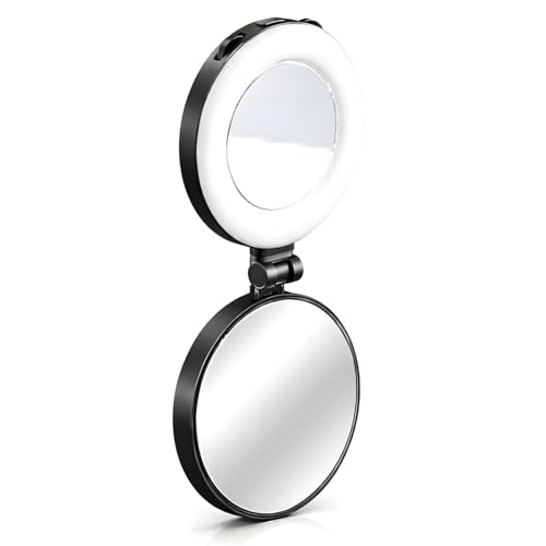 Image of Lapster Luma Flex Magnetic Selfie Ring Light with Makeup Mirror, 3 Color Modes, 360 Rotatable, Type-C Rechargeable, for Phone, Laptops, Tablets & Other Gadgets
