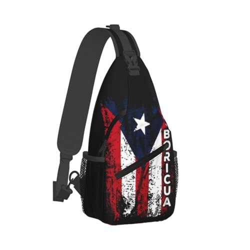 Cute Puerto Rico Flag Chest Sling Bag Women Men Crossbody Backpack Adjustable Puerto Rican Travel Hiking Daypack2