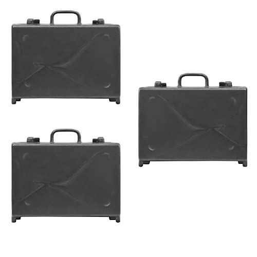 Set of 3 Black Briefcases for Wrestling Action Figures